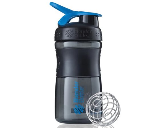 Шейкер спортивний BlenderBottle SportMixer Flip 20oz/590ml Black/Cyan (SM 20oz Black/Cyan), Колір: Black/Cyan