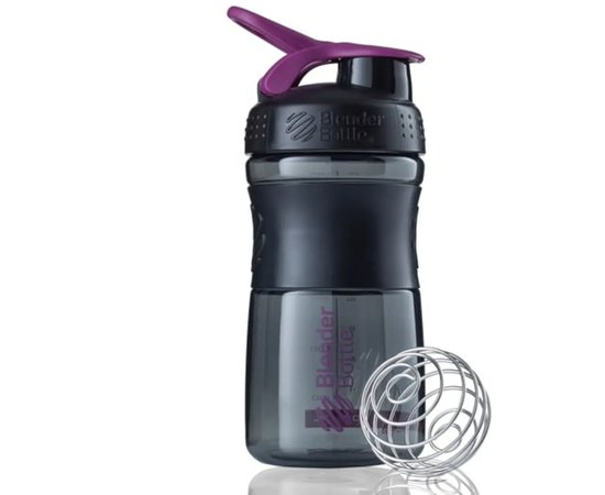 Шейкер спортивный BlenderBottle SportMixer Flip 20oz/590ml Black/Plum (SM 20oz Black/Plum), Цвет: Black/Plum