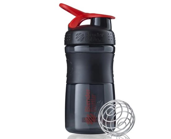 Шейкер спортивний BlenderBottle SportMixer Flip 20oz/590ml Black/Red (SM 20oz Black/Red), Колір: Black/Red