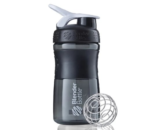 Шейкер спортивний BlenderBottle SportMixer Flip 20oz/590ml Black/White (SM 20oz Black/White), Колір: Black/White