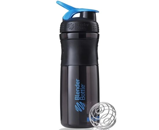 Шейкер спортивный BlenderBottle SportMixer Flip 28oz/820ml Black/Cyan (SM 28oz Black/Cyan), Цвет: Black/Cyan