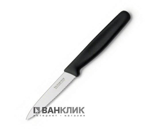 Нож кухонный Victorinox с волнистым лезвием, черный 5.3033