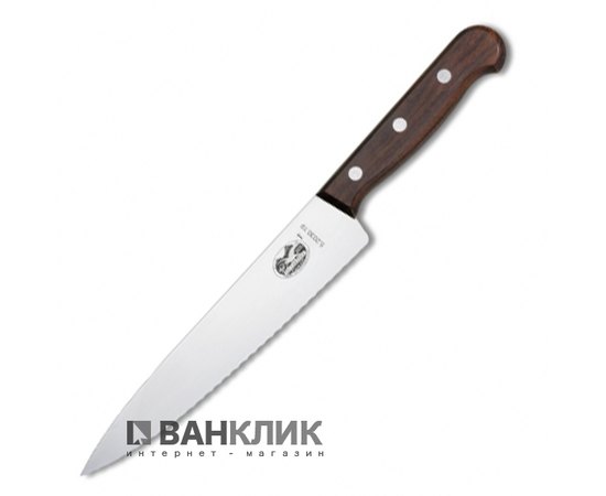 Нож кухонный Victorinox с волнистым лезвием, розовое дерево 5.2030.25