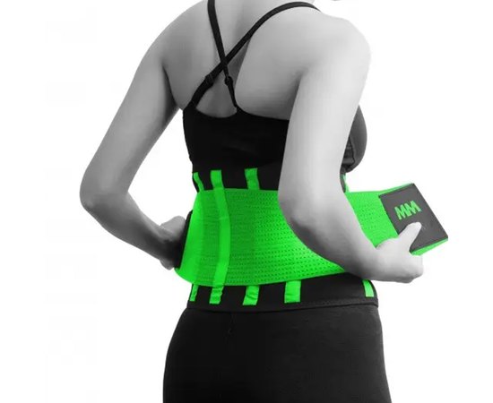 Пояс компресійний MadMax MFA-277 Slimming belt Black/neon green S (MFA-277-GRN_S), Розмір: S, Колір: Зеленый