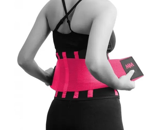 Пояс компресійний MadMax MFA-277 Slimming belt Black/neon pink M (MFA-277-PNK_M), Розмір: M, Колір: Розовый