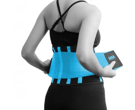 Пояс компрессионный MadMax MFA-277 Slimming belt Black/turquoise M (MFA-277-TRQ_M), Размер: M, Цвет: Голубой