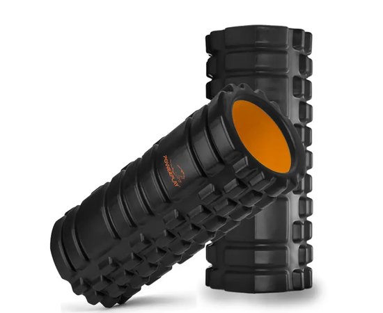 Массажный роллер PowerPlay 4025 Massage Roller Черно-оранжевый 33x15см (PP_4025_Black/Orange), Цвет : Чёрный/Оранжевый