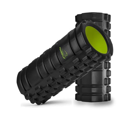 Массажный роллер PowerPlay 4025 Massage Roller Черно-зеленый 33x15см (PP_4025_Black_Green), Цвет : Чёрный/Зелёный