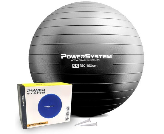 М'яч для фітнесу (фітбол) Power System PS-4011 Ø55 cm PRO Gymball Black (4011BK-0)