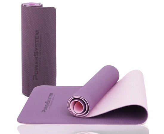 Коврик для йоги и фитнеса Power System PS-4060 TPE Yoga Mat Premium 183х61х0,6см фиолетовый (4060PI-0), Цвет : Фиолетовый