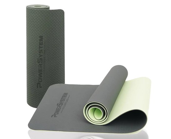 Килимок для йоги та фітнесу Power System PS-4060 TPE Yoga Mat Premium 183х61х0,6см зелений (4060GN-0), Колір: Зелений