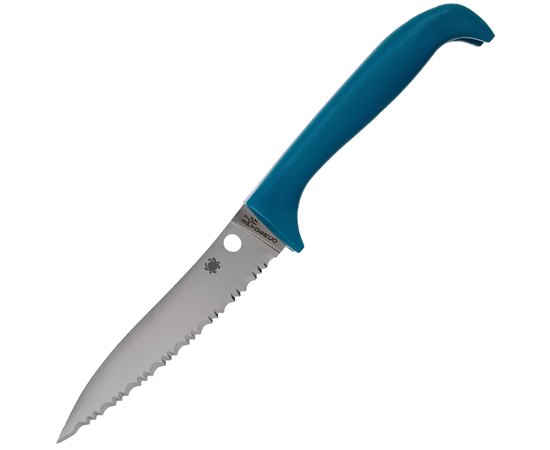 Кухонный нож Spyderco Counter Puppy Blue Serrated (K20SBL), Тип режущей кромки: Серрейтор