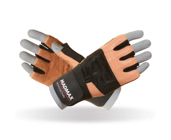 Рукавички для фітнесу MadMax MFG-269 Professional Brown M (MFG-269-NTB_M), Розмір: M, Колір: Brown