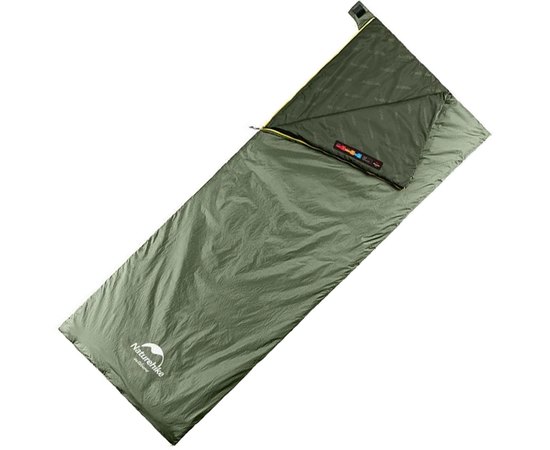 Спальный мешок Naturehike сверхлегкий Summer LW180 NH21MSD09 правый (15°C) M зеленый (6927595777930-R), Сторона застежки: Правая, Цвет : Зелёный