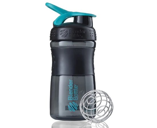 Шейкер спортивний BlenderBottle SportMixer Flip 20oz/590ml Black/Teal (SM 20oz Black/Teal), Колір: Black/Teal