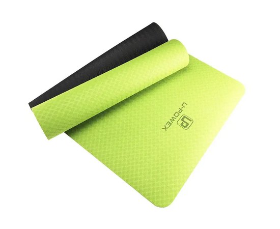 Коврик для йоги и фитнеса U-Powex TPE Yoga mat Green/Black (UP_1000_TPE_Gr/Black), Цвет : Зелёный/Чёрный