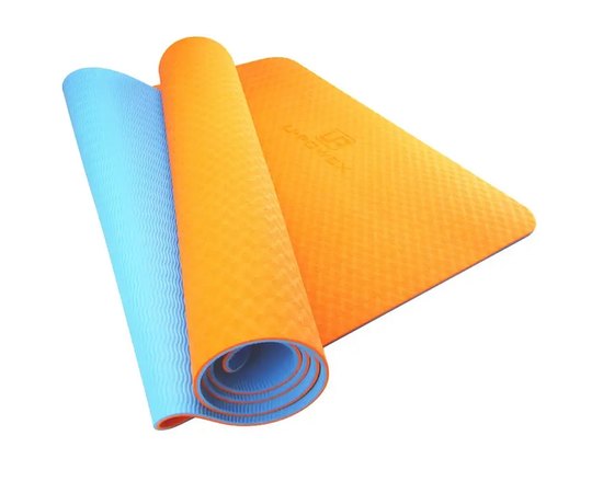 Килимок для йоги та фітнесу U-Powex TPE Yoga mat Orange/Blue (UP_1000_TPE_Or/Blue), Колір: Блакитний/Помаранчевий