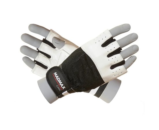 Рукавички для фітнесу MadMax MFG-248 Clasic White L (MFG-248-White_L), Розмір: L