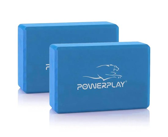 Блок для йоги PowerPlay 4006 Yoga Brick EVA 2 шт Синие (PP_4006_Blue_2in), Цвет : Синий