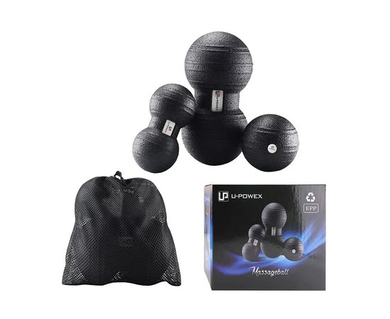 Набір масажних м'ячиків U-Powex EPP Massage Ball 3 шт Black (UP_1002_Ball_3in)