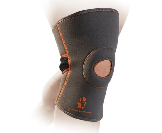 Наколінник  MadMax MFA-297 Knee Support with Patella Stabilizer Dark Grey/Orange L (MFA-297_L), Розмір: L