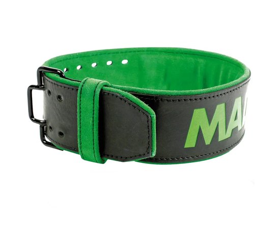 Пояс для тяжелой атлетики MadMax MFB-302 Quick Release Belt кожаный Black/Green L (MFB-302_L), Размер: L