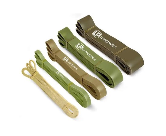 Гумові петлі для тренувань U-Powex Pull up band set 5 шт (2.3-18.1 кг) Olive (UP_1060_5in_Olive)