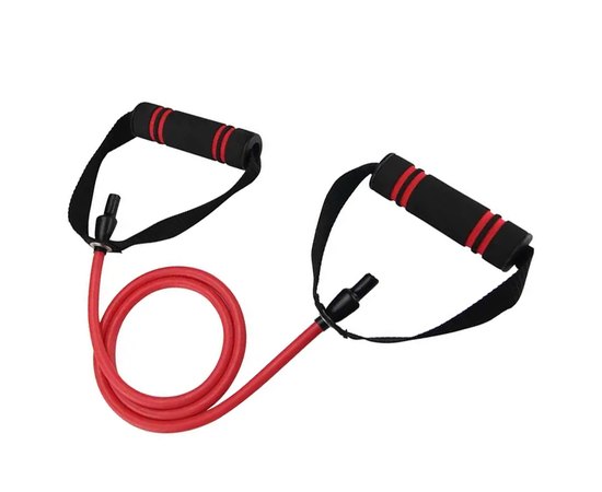 Трубчастий еспандер для фітнесу з ручками U-Powex Latex resistance tube 30LB Red 13.5 кг (UP_1001_30LB_Red), Навантаження: 13.5 кг, Колір: Червоний