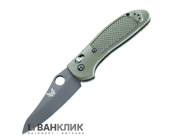 Нож Benchmade Griptilian черний, зеленая рукоять (550BKHGOD)