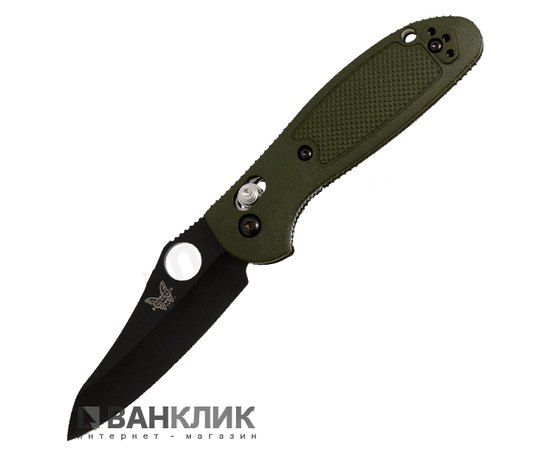 Нож Benchmade Griptilian Mini, черний, зелен. рукоять (555BKHGOD)