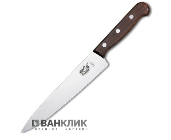 Нож кухонный Victorinox с волнистым лезвием, розовое дерево 5.2030.19