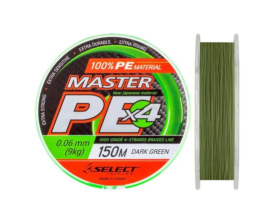 Шнур Select Master PE 150m 0.06mm 9kg темно-зелений (1870.01.70)