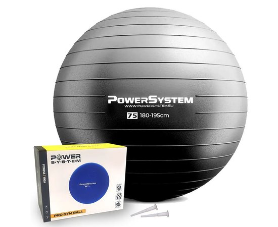 Мяч для фитнеса (фитбол) Power System PS-4013 Ø75 cm PRO Gymball Black (4013BK-0)