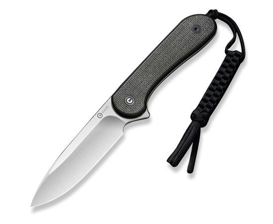 Нож туристический Civivi Fixed Blade Elementum черный C2105B, Покрытие клинка: SW (Stonewash), Материал рукояти: Микарта