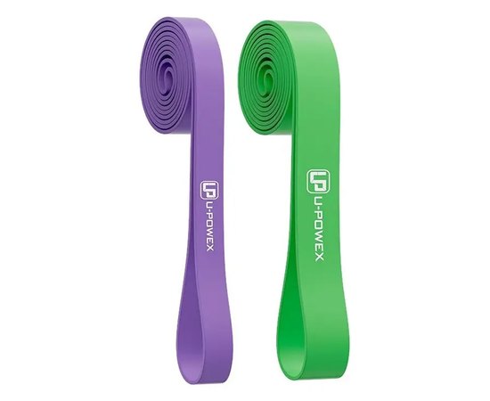 Гумові петлі для тренувань U-Powex Power Band набір 2 шт (16-57 кг) Purple/Green (UP_1072_2in_P/G)