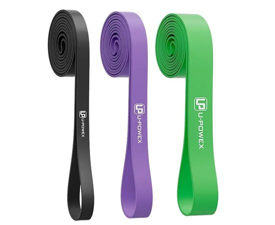 Гумові петлі для тренувань U-Powex Power Band набір 3 шт (9-57 кг) Black/Purple/Green (UP_1073_3in_B/P/G)