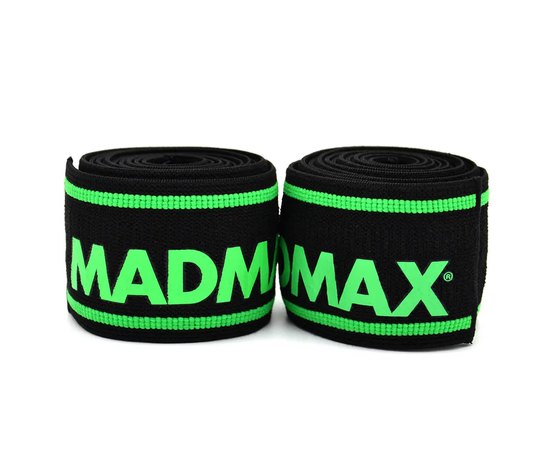 Бінти на коліна MadMax MFA-299 Non slide & slip knee wraps 2.0m Black/Green (MFA-299-U)