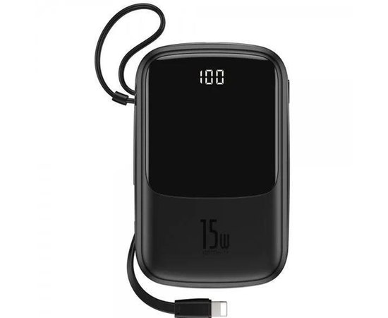 Повербанк Baseus Qpow Digital Display Quick Charging 10000 mAh 15W Black (2020000356929), Цвет : Чёрный