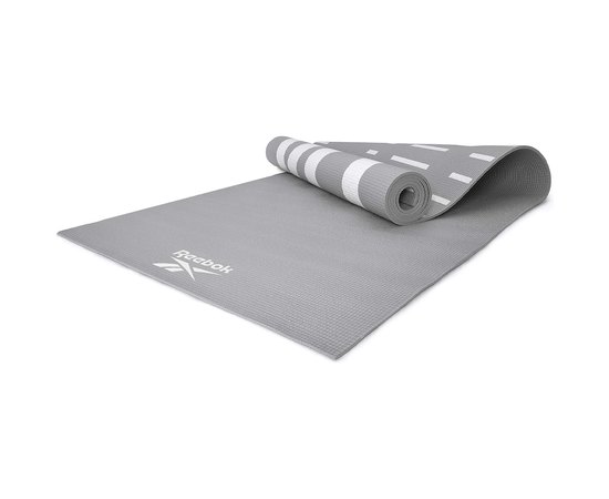 Коврик для йоги Reebok Double Sided 4mm Yoga Mat серый 173х61х0,4 см (RAYG-11030YG), Цвет : Серый