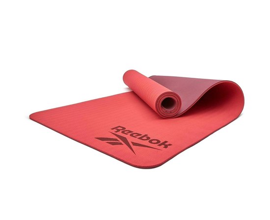 Коврик для йоги Reebok Double Sided Yoga Mat красный 176х61х0,6 см (RAYG-11042RD), Цвет : Красный