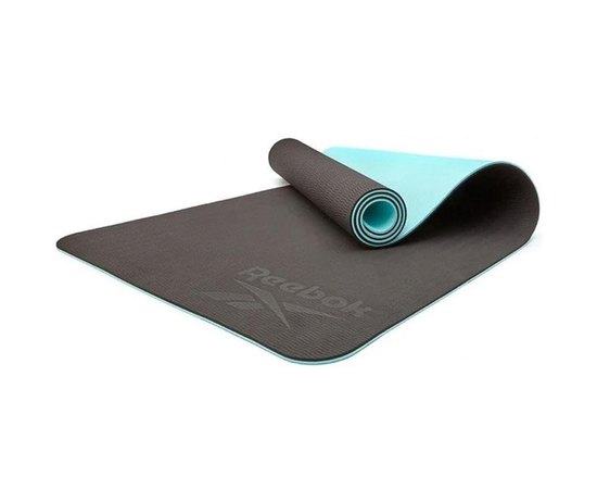 Коврик для йоги Reebok Double Sided Yoga Mat синий 176х61х0,6 см (RAYG-11042BL), Цвет : Синий