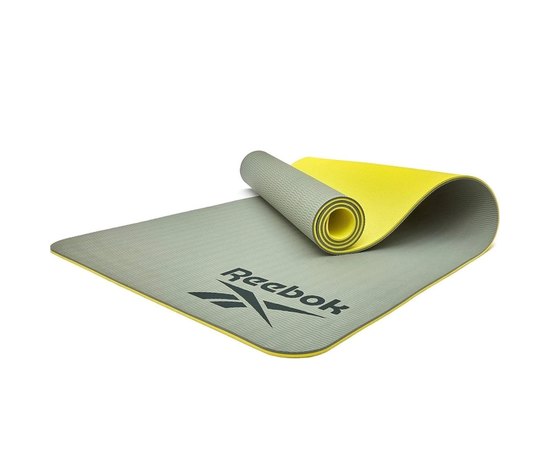 Килимок для йоги Reebok Double Sided Yoga Mat зелений 176х61х0,6 см (RAYG-11042GR), Колір: Зелений/Жовтий