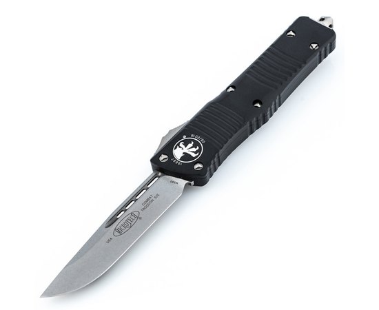 Карманный нож Microtech Combat Troodon Drop Point Stonewash (143-10), Цвет : Black