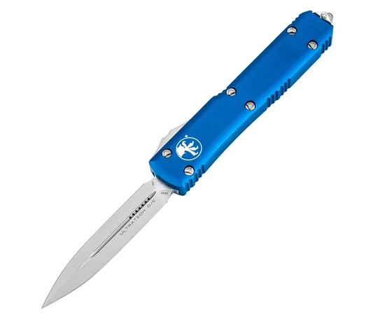 Карманный нож Microtech Ultratech Double Edge Stonewash Blue (122-10BL), Цвет : Blue, Покрытие клинка: SW (Stonewash)