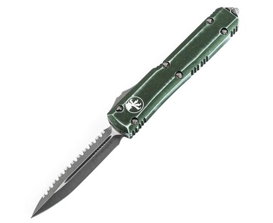 Кишеньковий ніж Microtech Ultratech Double Edge Stonewash FS Distressed OD Green (122-12DOD), Колір: Green