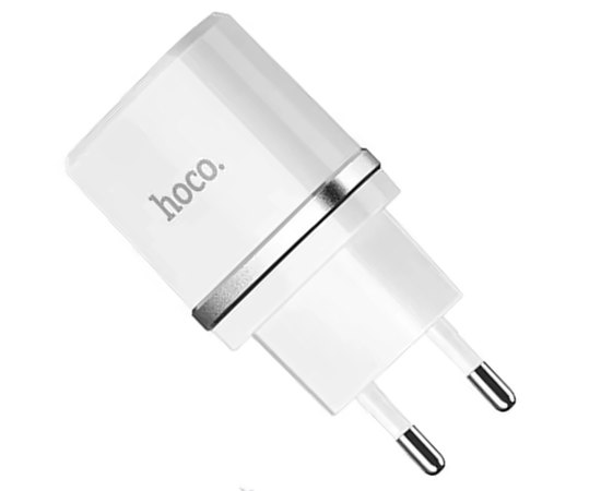 Зарядний пристрій Hoco Lightning cable C12 2USB, 2.4А White (000000110)