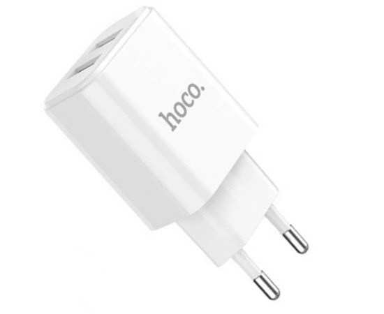 Зарядний пристрій Hoco Micro cable Victoria C62A 2USB, 2.1А White (000001963)