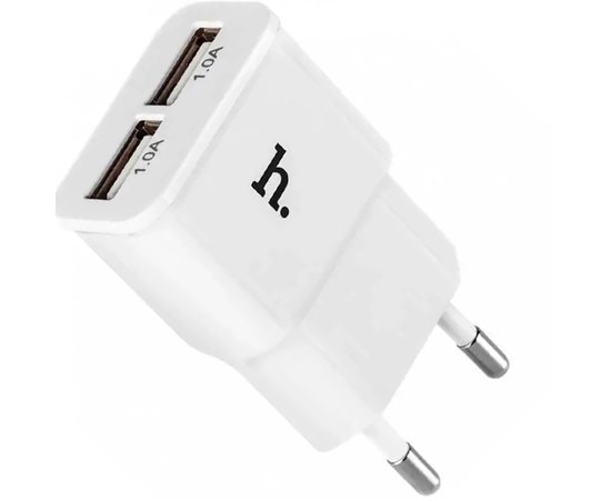 Зарядний пристрій  Hoco UH202 2USB, 2.1A White (000001584)