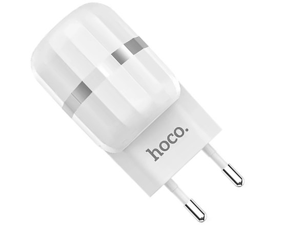 Зарядний пристрій Hoco Wisdom C41A 2USB, 2.4A White (000000121)