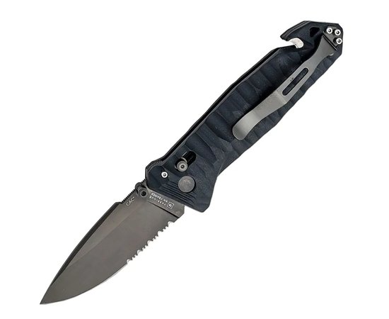 Ніж армійський (військовий) Tarrerias-Bonjean CAC S200 Army Knife Black (11060045), Колір: Black, Тип ріжучої кромки: Напівсерейтор